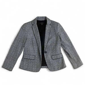 Ann Taylor Black and White Checkered Blazer